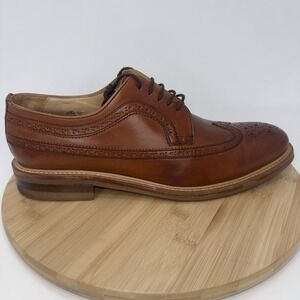 Russell & Bromley Tan Brown‎ Leather Derby Brogue Shoes Mens UK 9 US 10 EU 43